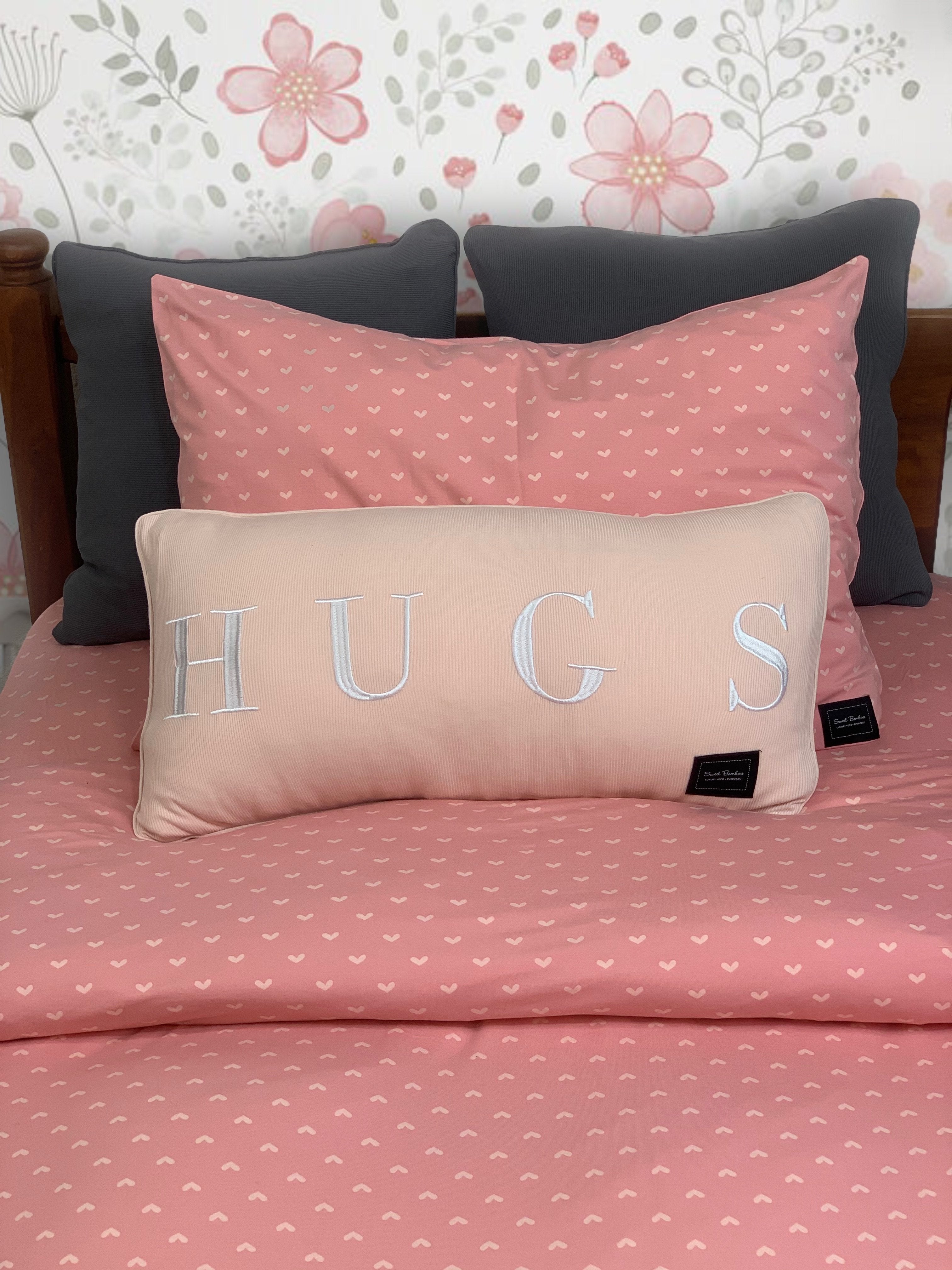 Twin Duvet Cover - Polka Hearts Pink