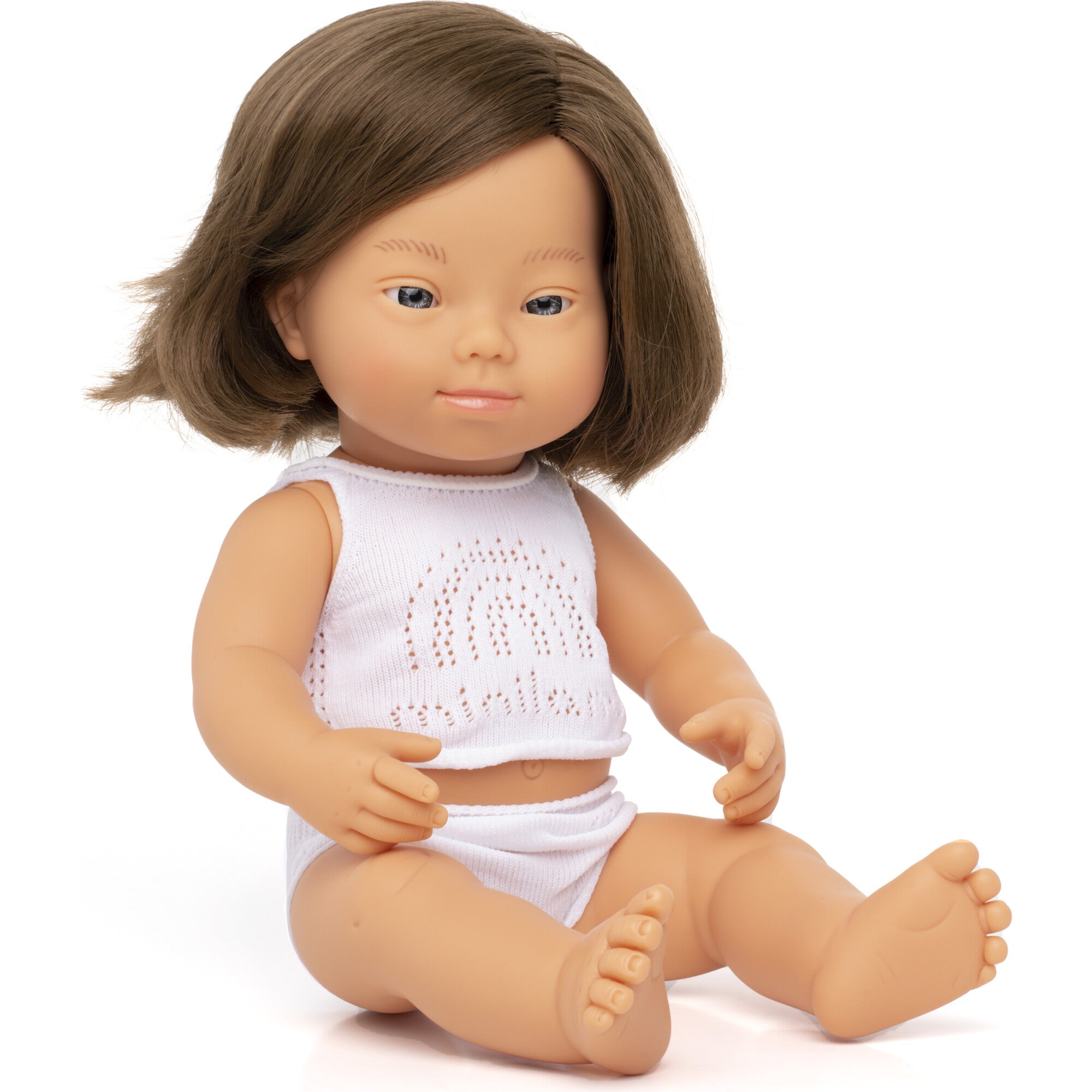 Miniland Baby Doll Caucasian Girl with Down Syndrome 15" Dolls