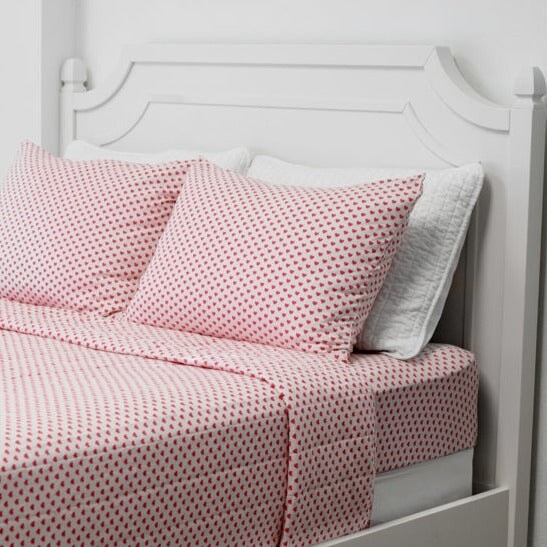 Fitted Sheet Twin - Pink Hearts