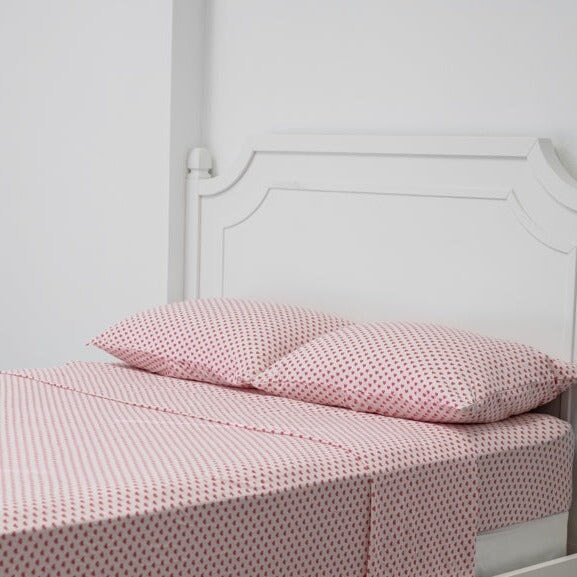 Fitted Sheet Twin - Pink Hearts