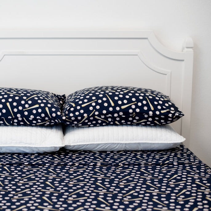 Flat Sheet Twin - Little Slugger Navy