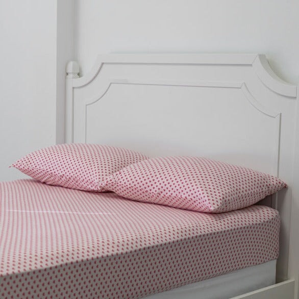 Flat Sheet Twin - Pink Hearts