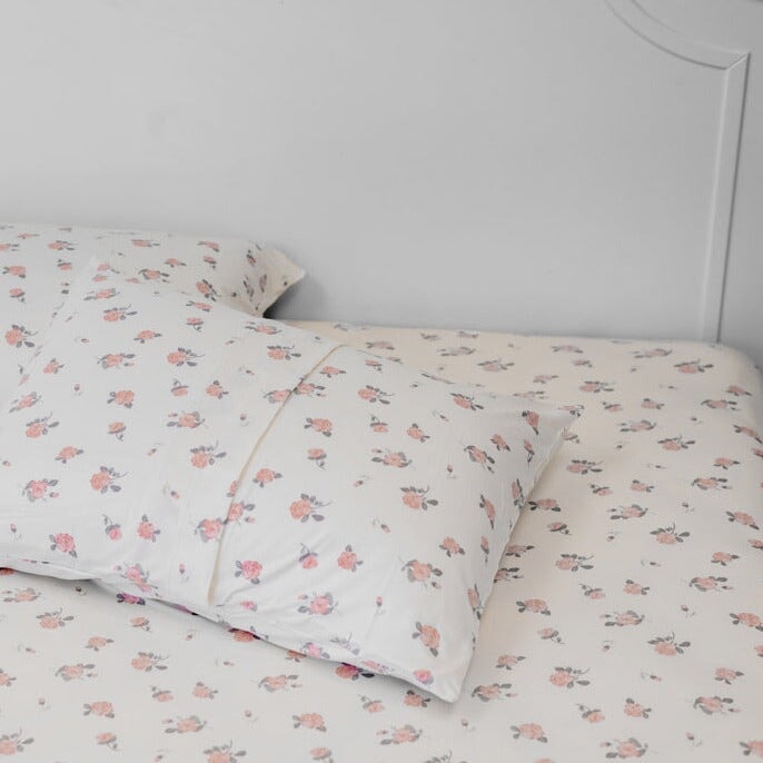 Flat Sheet Twin - Roses White