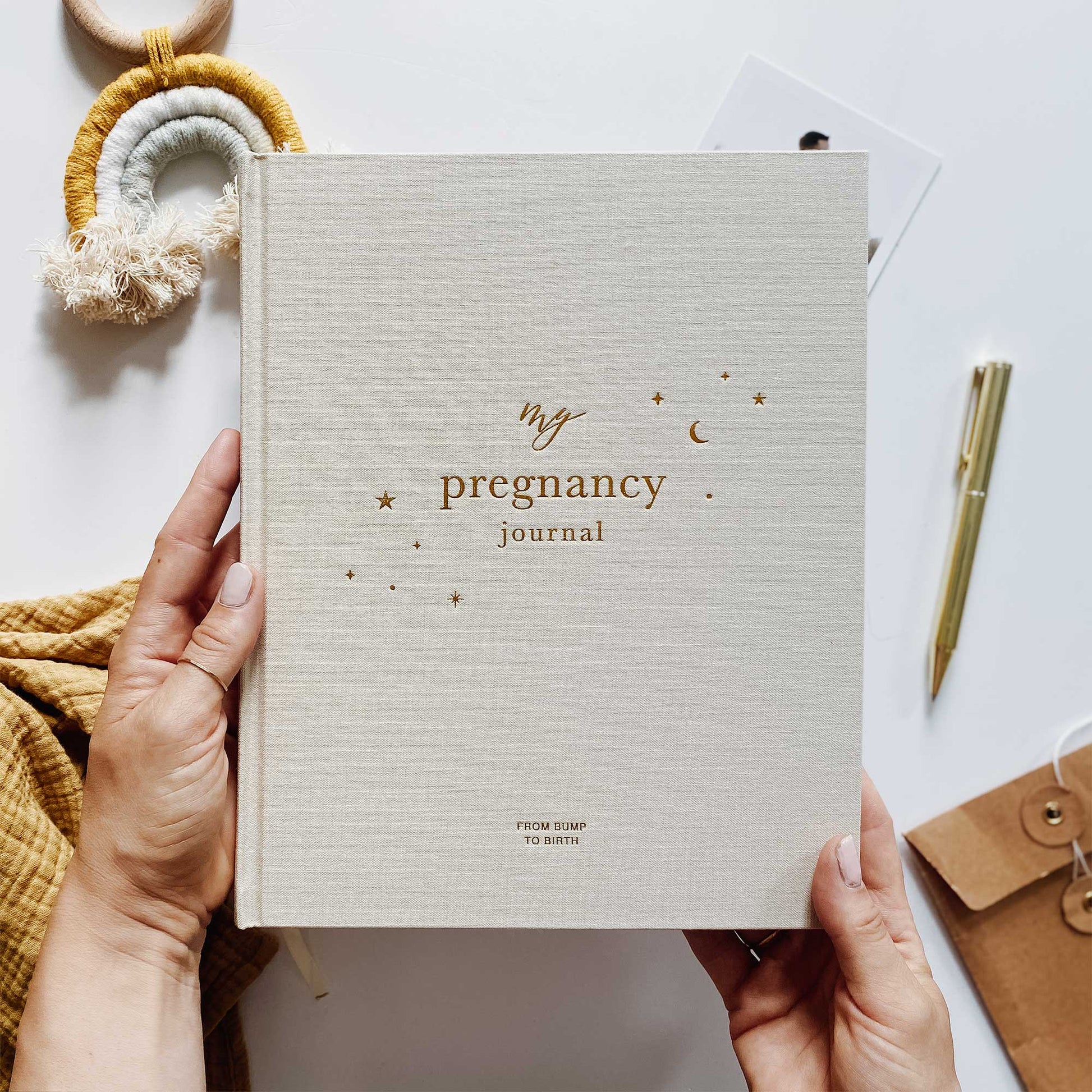 Blush and Gold My Pregnancy Journal - Pearl with Gilded Edges Memory Book