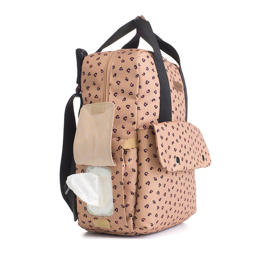 Georgi Eco Convertible Backpack Caramel Leopard