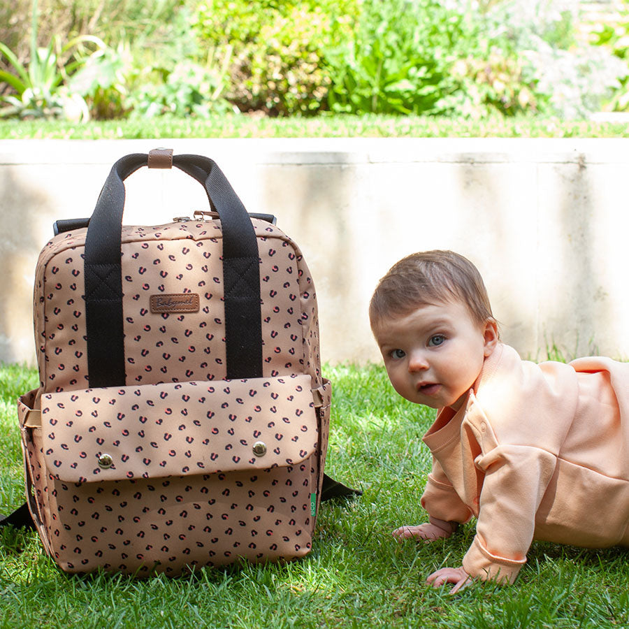 Georgi Eco Convertible Backpack Caramel Leopard