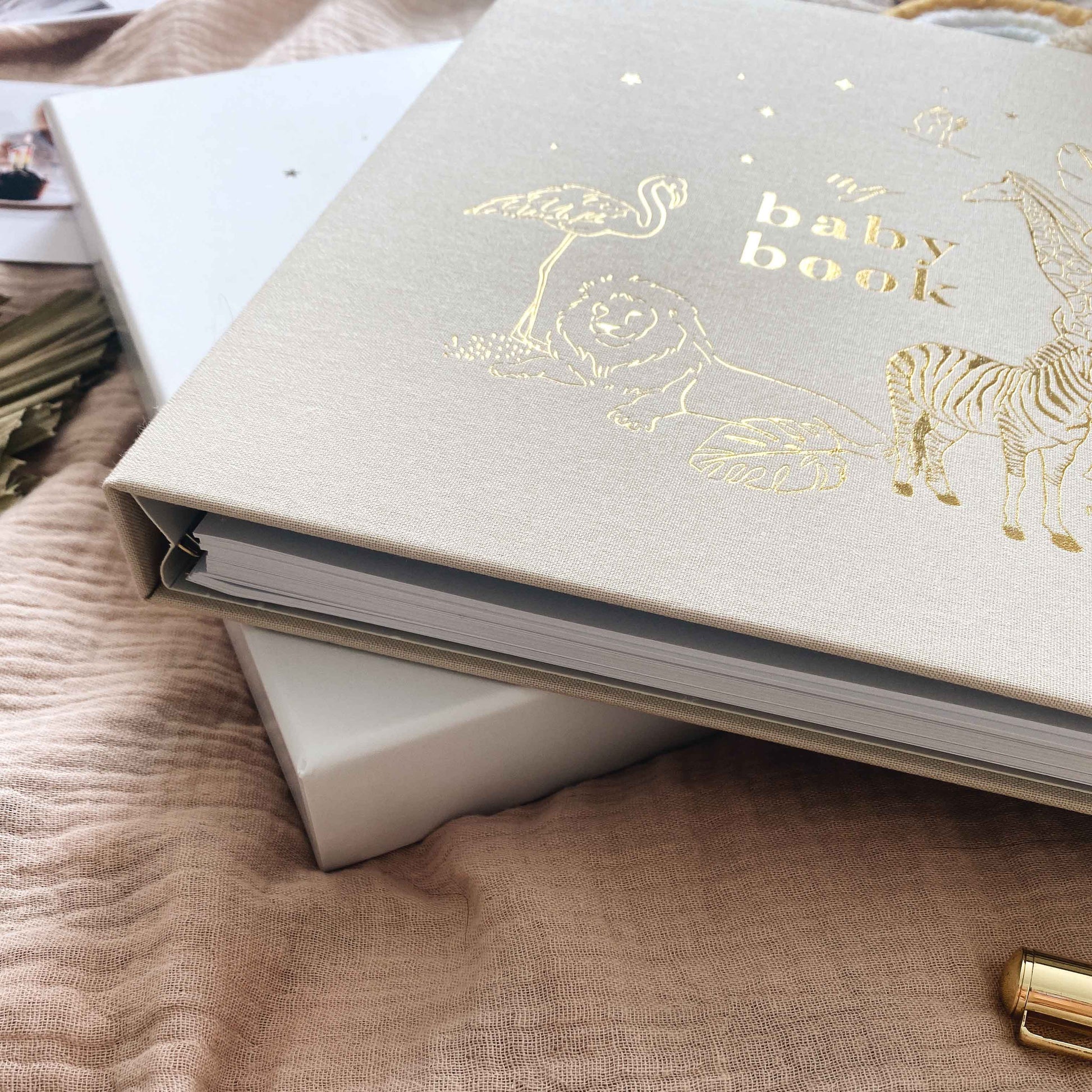 Blush and Gold My Baby Book - Baby Memory Book - Safari