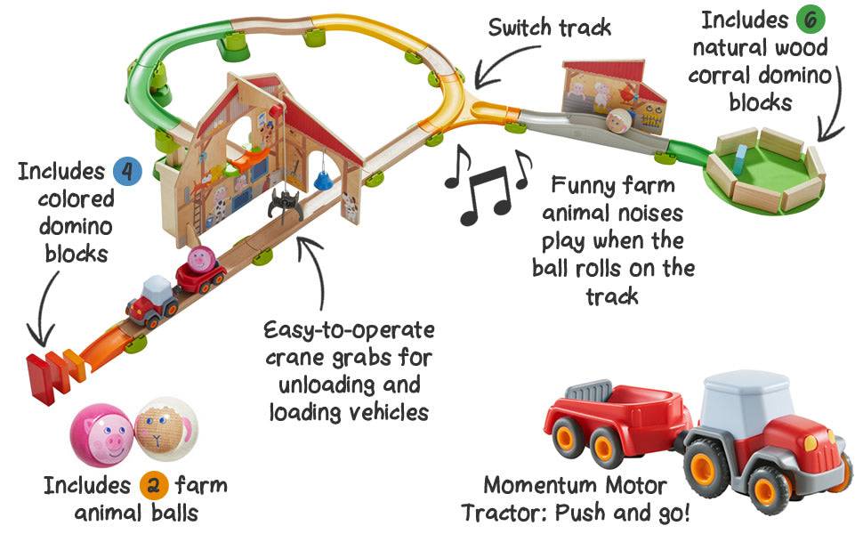 Kullerbu Farmyard Play Track Starter Set With Sound