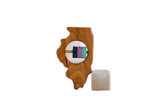 Illinois State Wooden Baby Rattle™