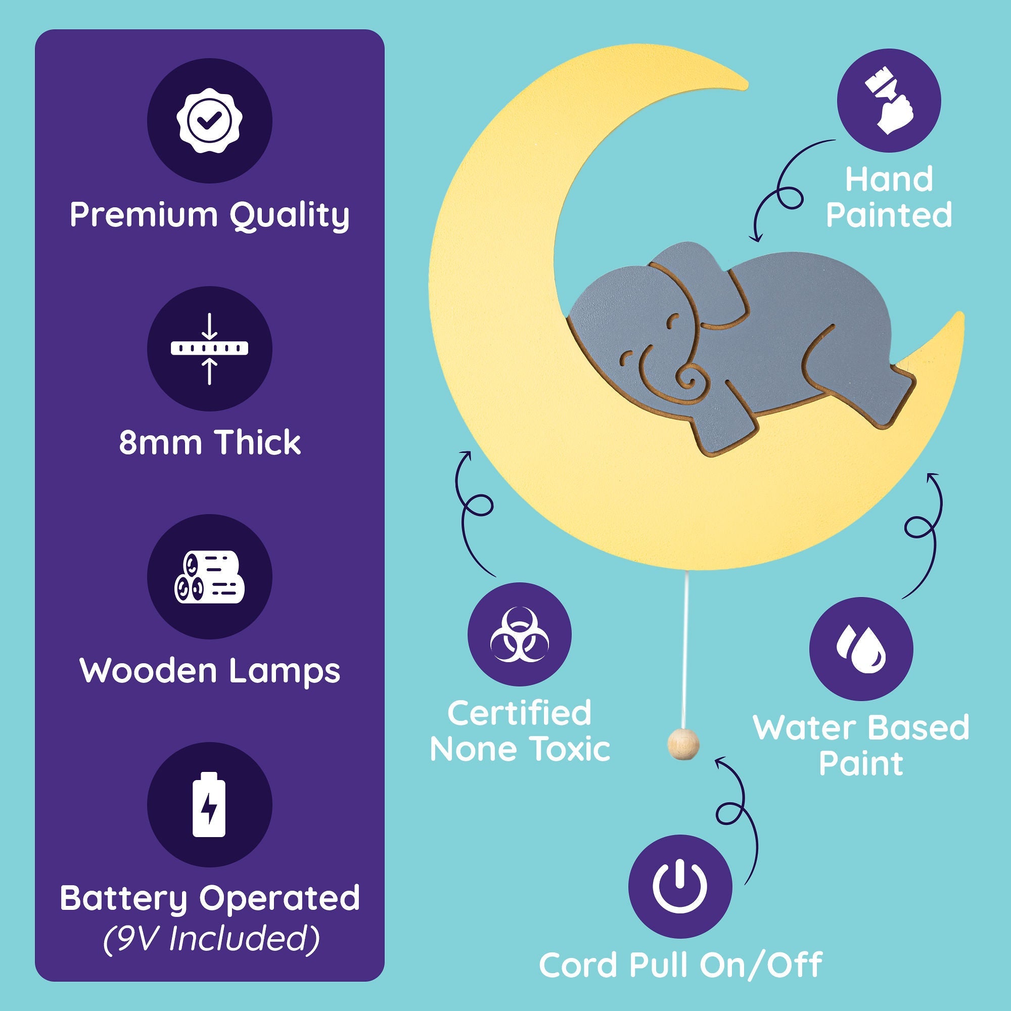 LumiDreams Wall Light - Kid's Decor Nightlight Elephant