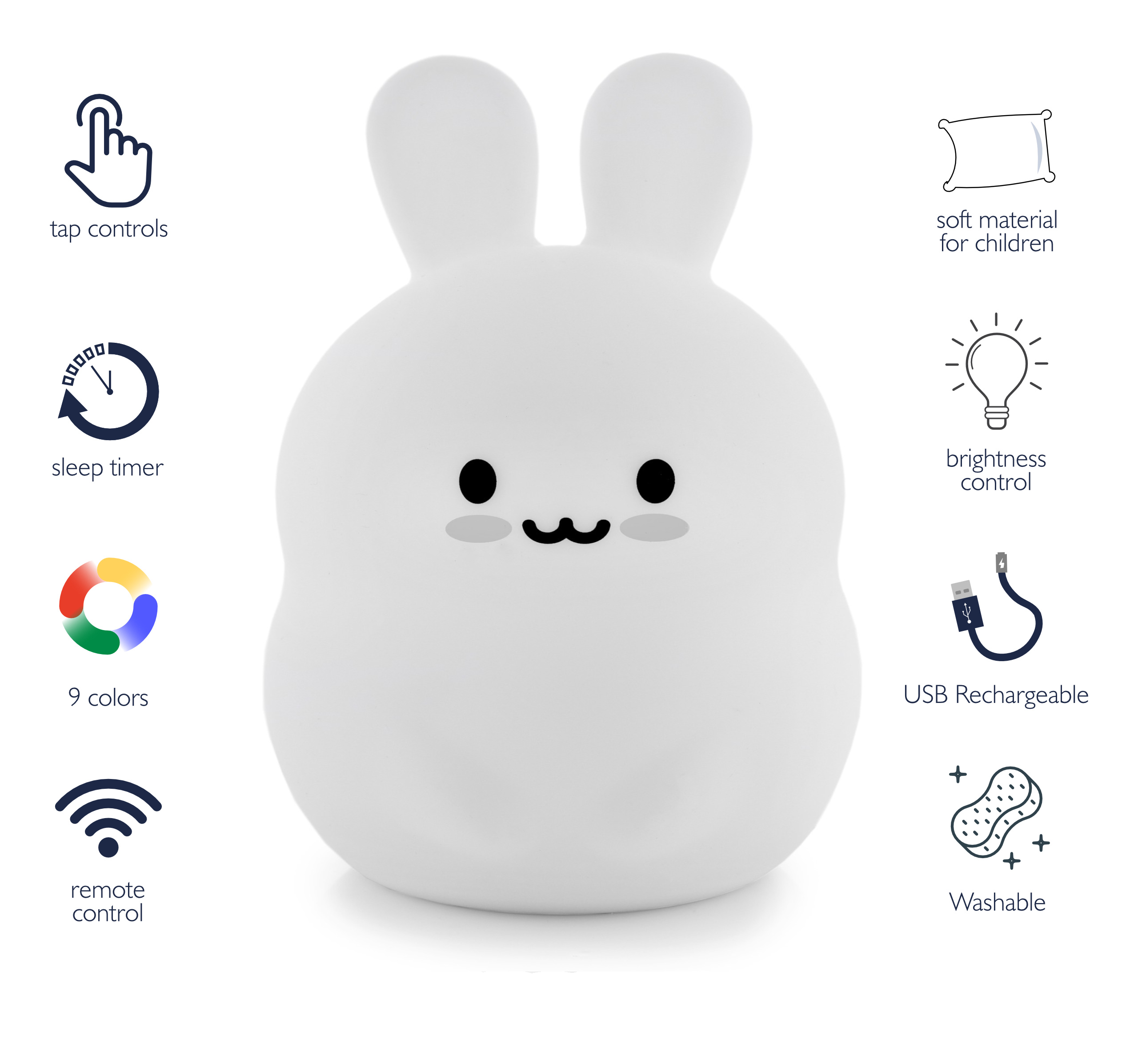 LumiPets® Bunny - Children's Nursery Touch Night Light