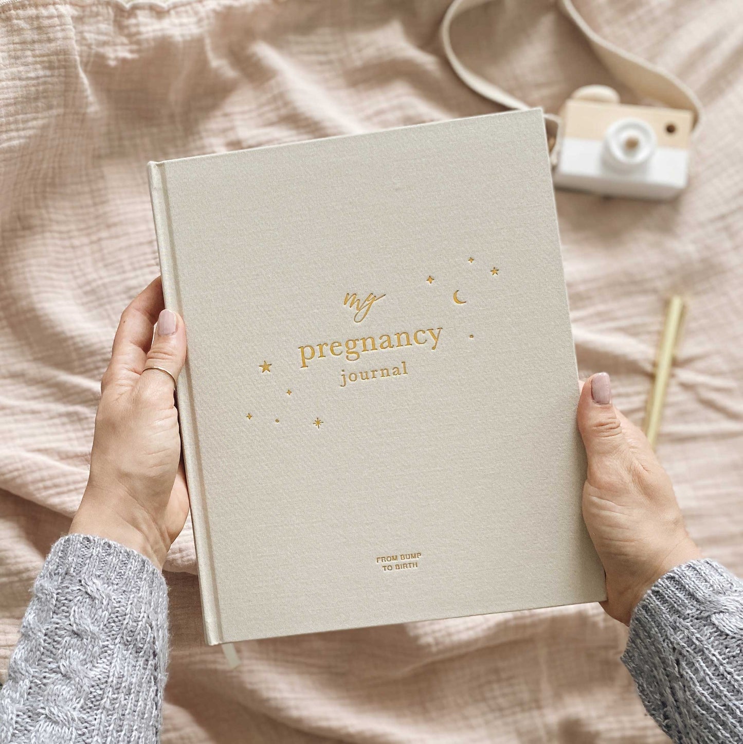 Blush and Gold My Pregnancy Journal - Pearl with Gilded Edges Memory Book