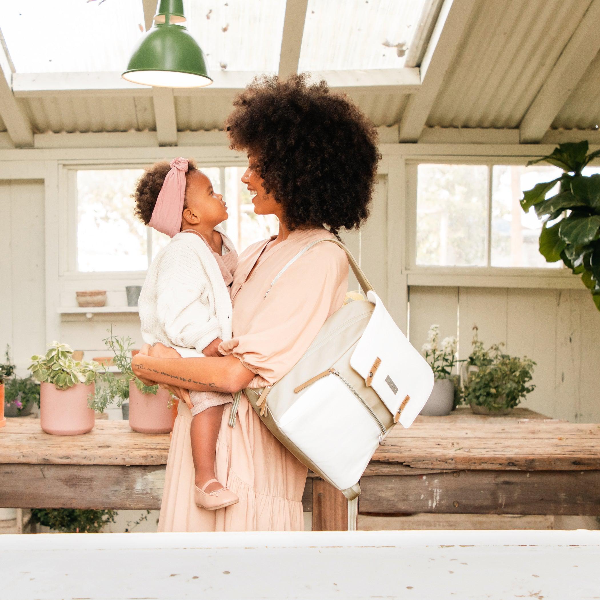 Petunia Pickle Bottom Meta Diaper Backpack in Toasted Marshmallow