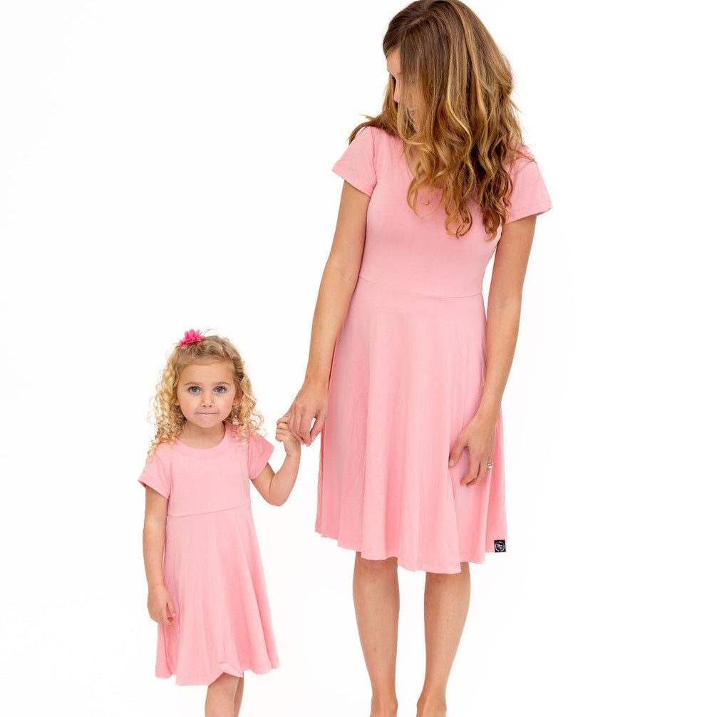 Mommy Swirly Girl Dress - Pink Icing