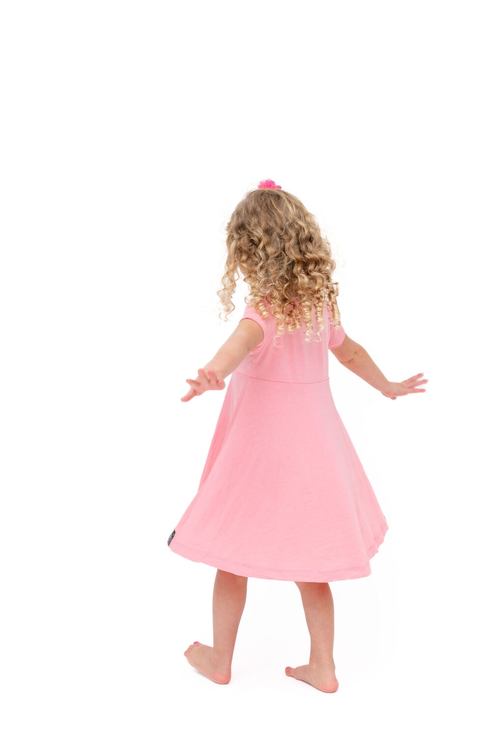 Mommy Swirly Girl Dress - Hearts and Stars Pink