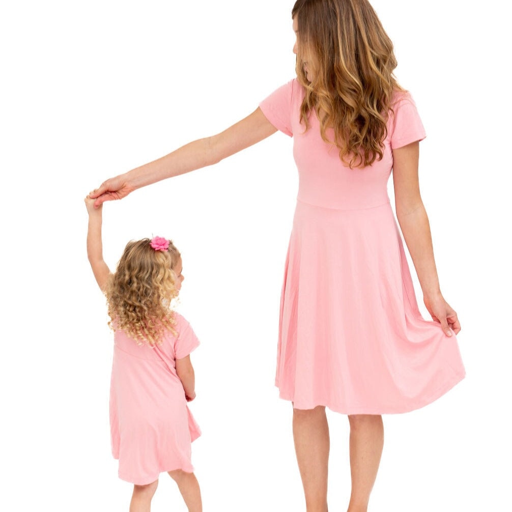 Mommy Swirly Girl Dress - Pink Icing