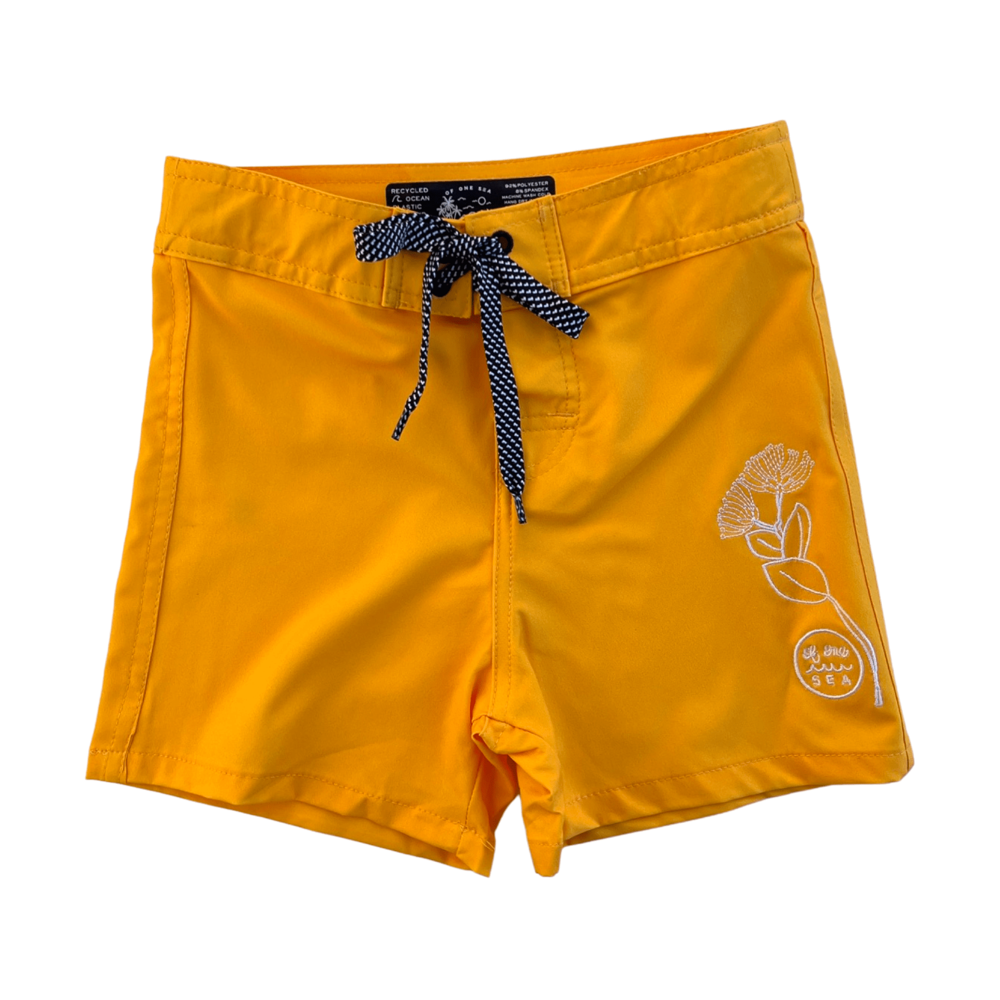 Kid’s Townshorts In Embroidered Ohia Flower