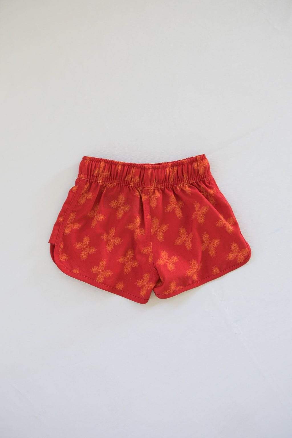 Kid’s Boardie Watershorts In Red Breadfruit Bandana