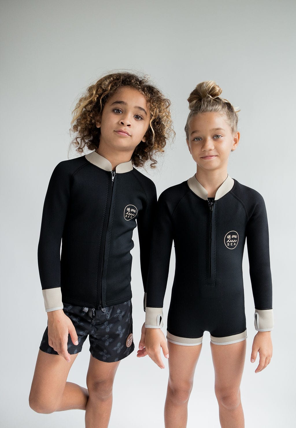 Kid's Natural Rubber Wetsuit In Long Sleeve Top