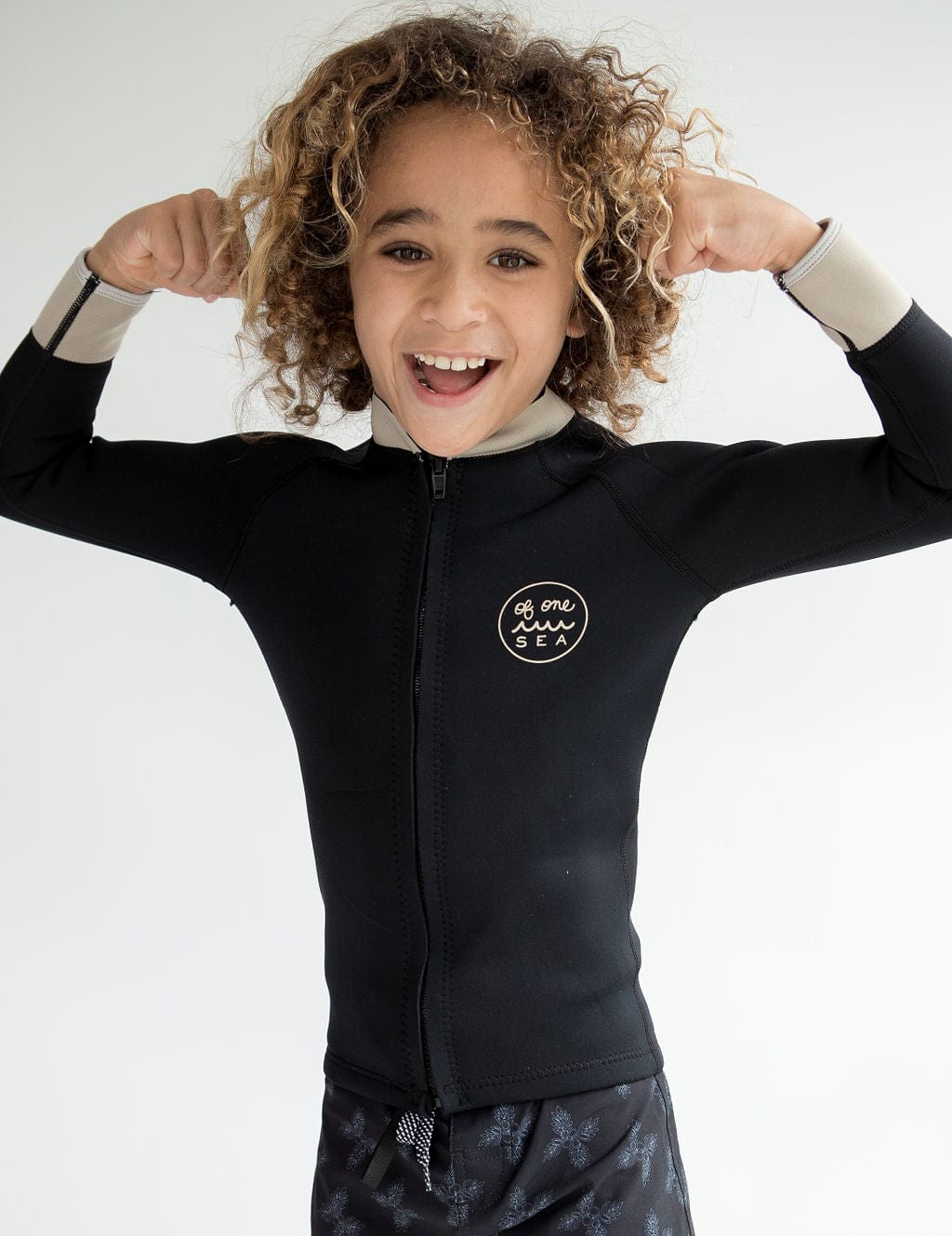 Kid's Natural Rubber Wetsuit In Long Sleeve Top