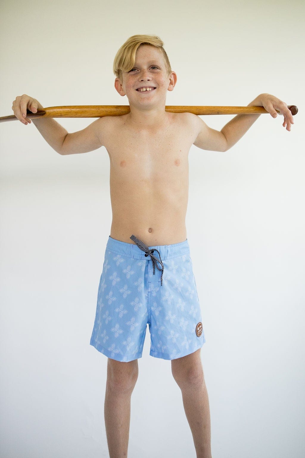 Kid’s Townshorts In Light Blue Breadfruit Bandana