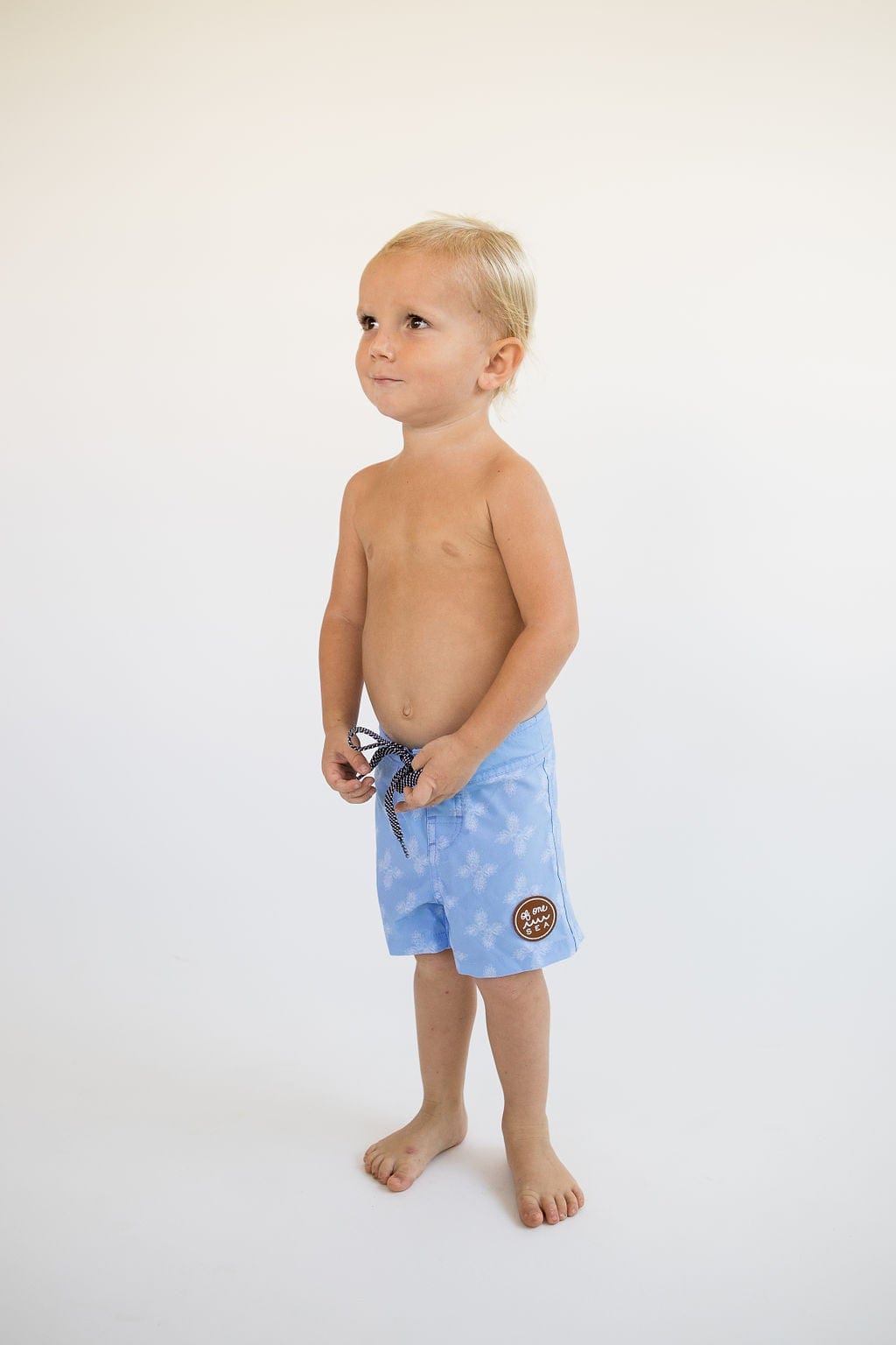 Kid’s Townshorts In Light Blue Breadfruit Bandana