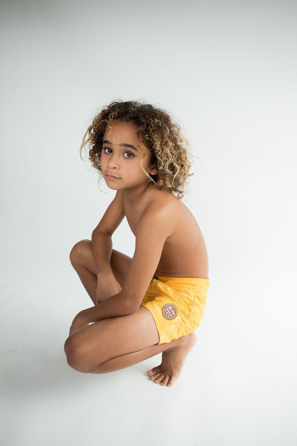 Kid’s Townshorts In Yellow Ohia Print