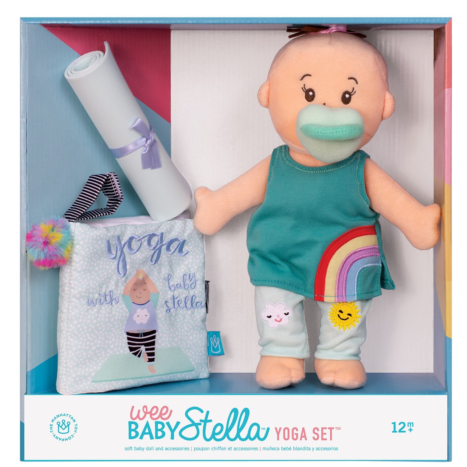 Manhattan Toy Wee Baby Stella Peach With Brown Hair Yoga Set Dolls