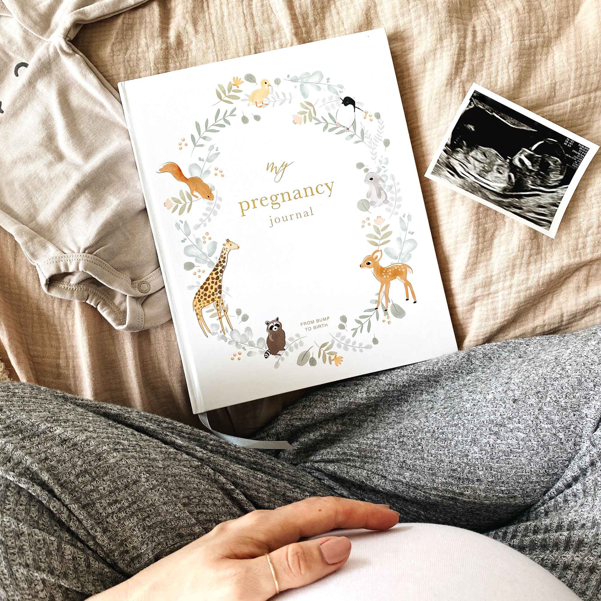 Blush and Gold My Pregnancy Journal - Animals with Gilded Edges Memory Book