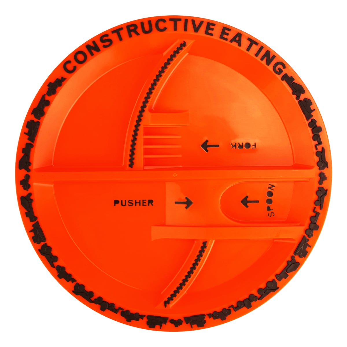 Constructive Eating Construction Fun Plate & Utensils Set For Toddlers Tableware