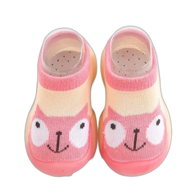 Animal Sock Shoes - Pink Cat