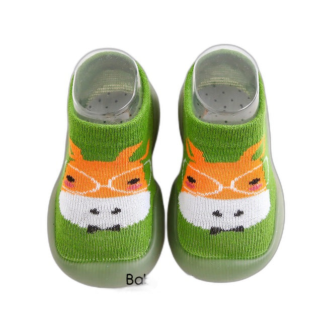 Animal Sock Shoes - Green Cow