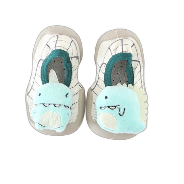 Baby Doll Sock Shoes - Blue Dino