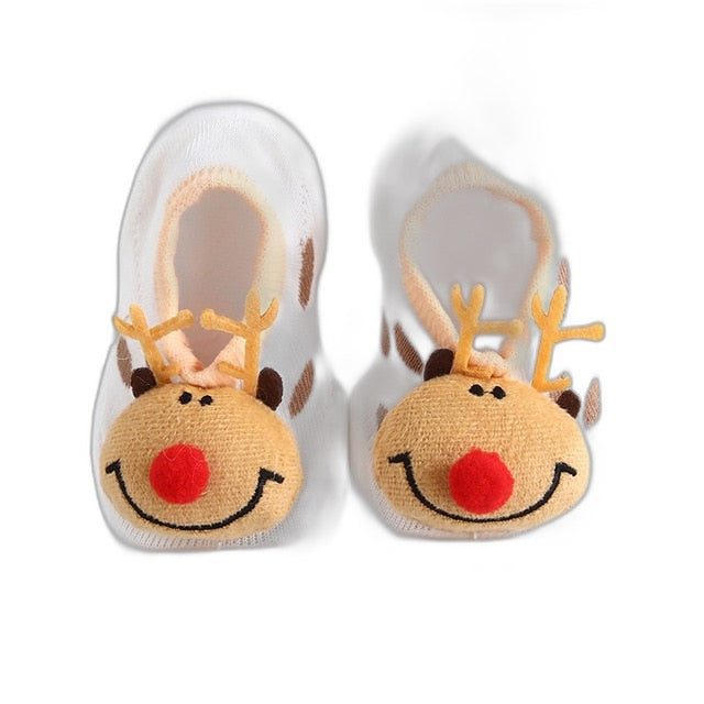 Baby Doll Sock Shoes - White Rudolph