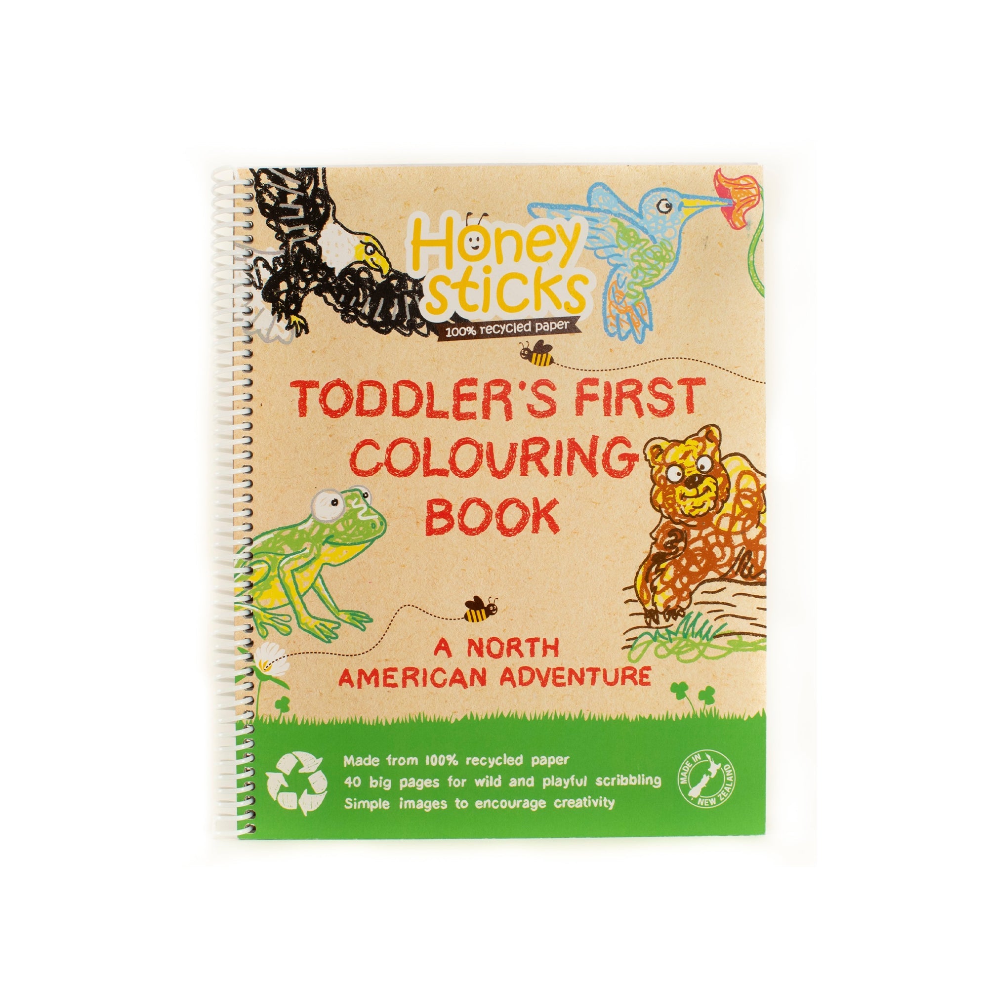 Honeysticks USA Toddlers First Colouring Book - A North American Adventure by Honeysticks USA Scribbling