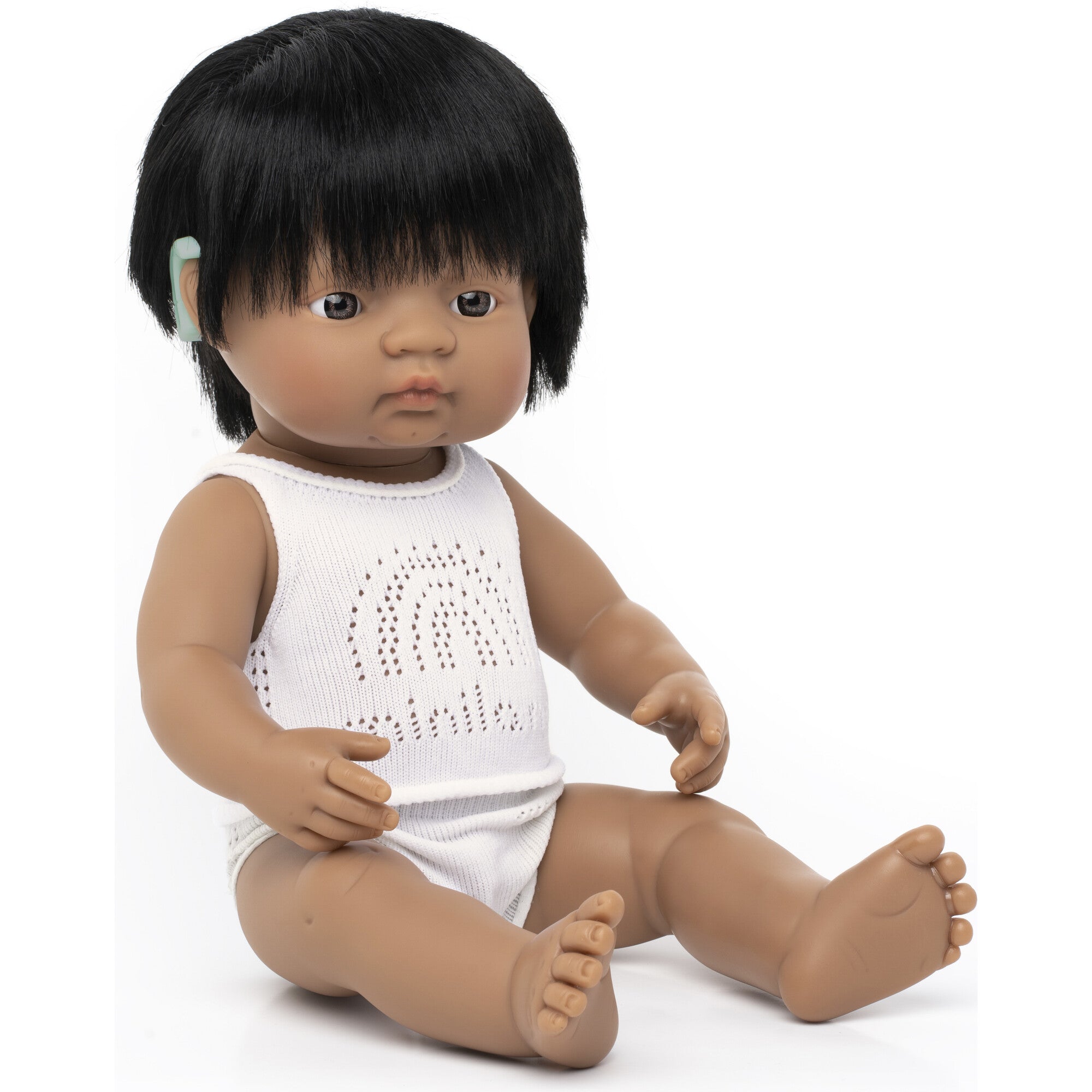 Miniland Baby Doll Hispanic Boy with Cochlear Implant 15" Dolls