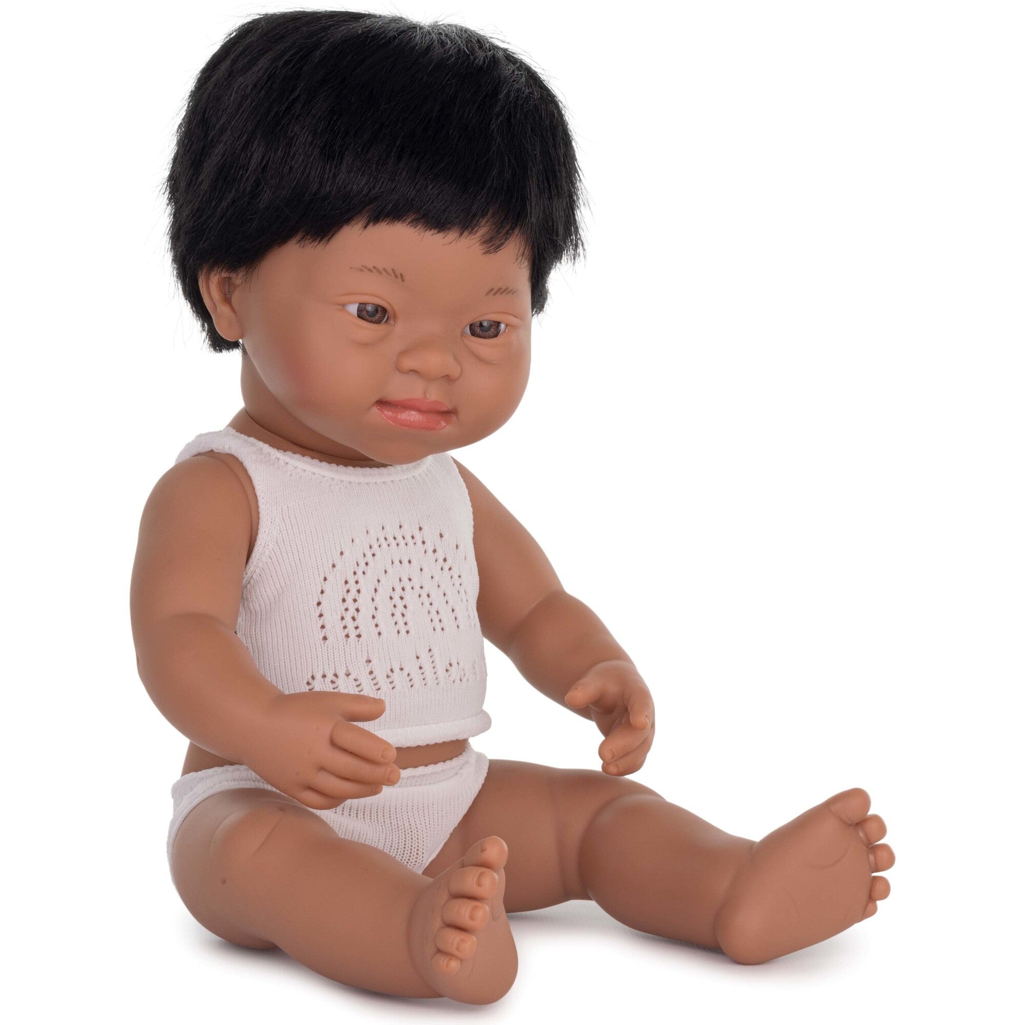 Miniland Baby Doll Hispanic Boy with Down Syndrome 15" Dolls