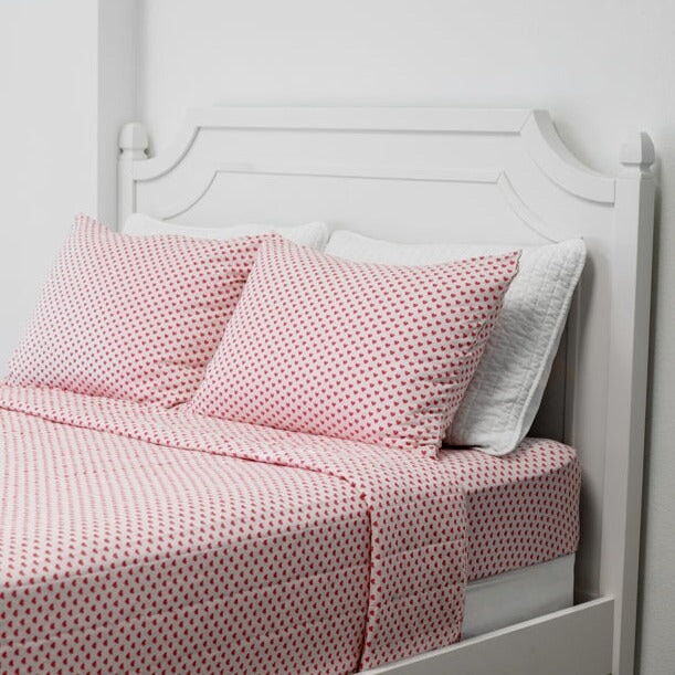Quilted Blanket - Pink Hearts