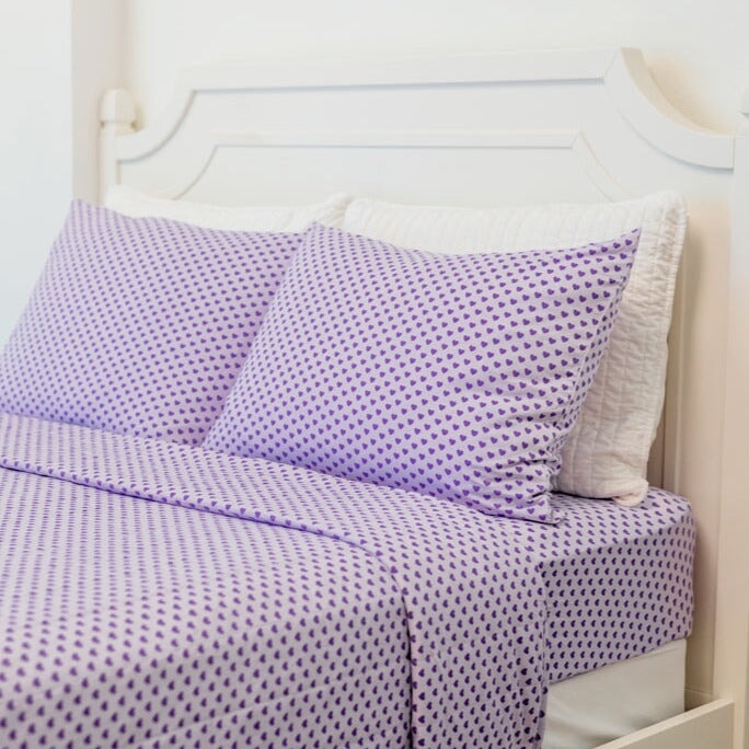 Quilted Blanket - Purple Hearts