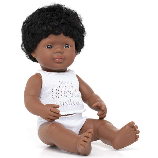 Miniland Baby Doll African American Boy 15" Dolls