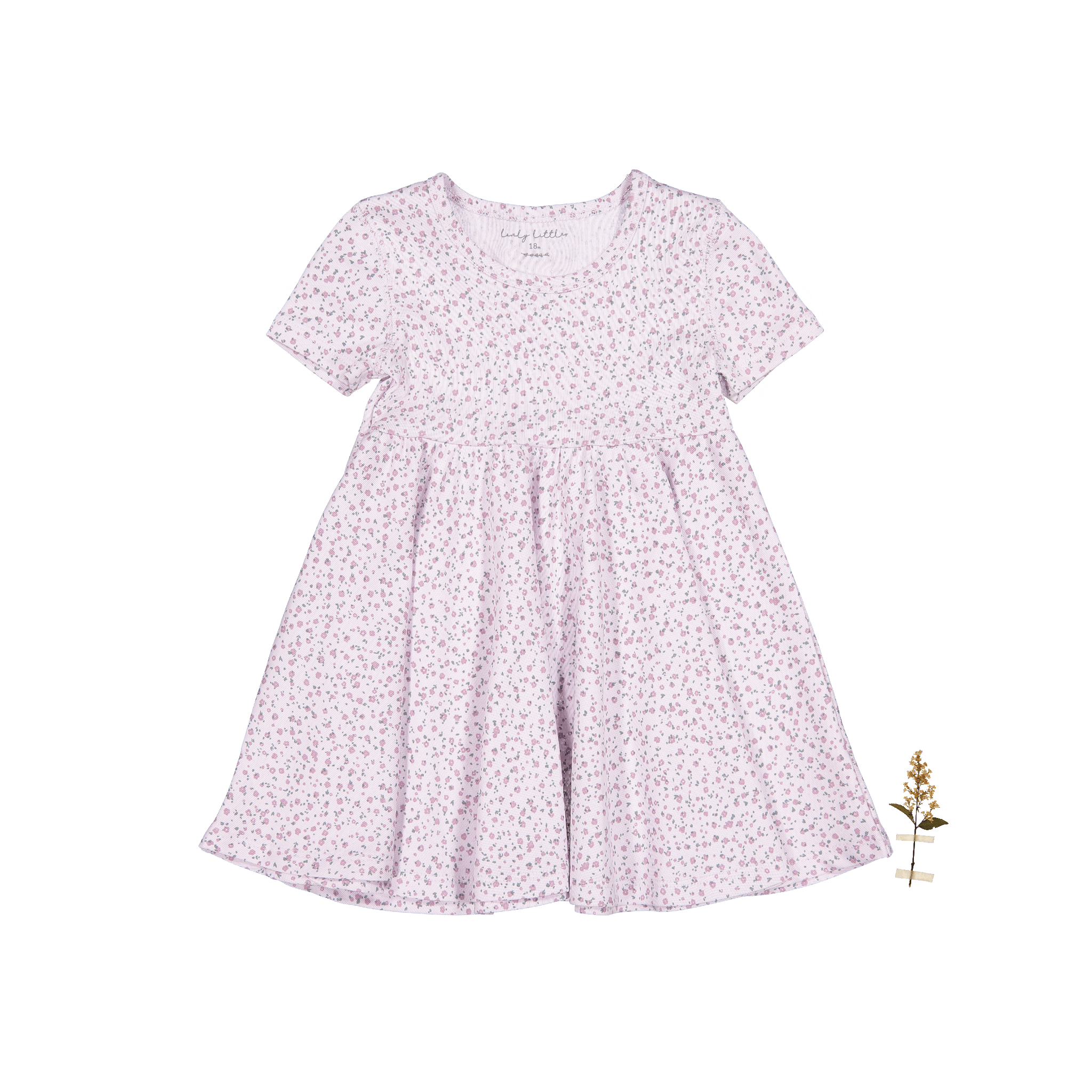 The Printed Short Sleeve Dress - Lilac Bud