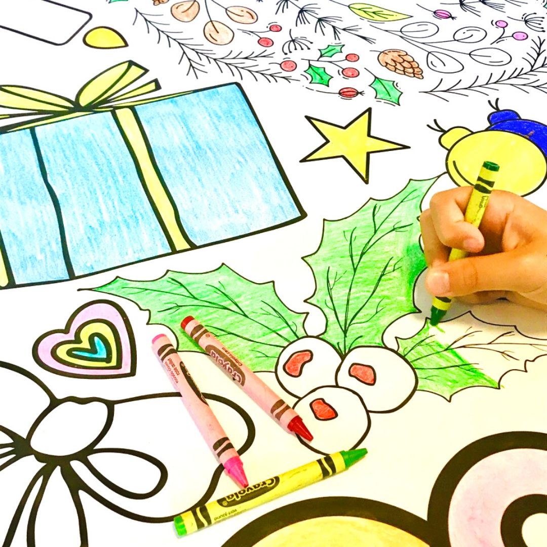 Creative Crayons Workshop Christmas Nativity Coloring Table Cover by Creative Crayons Workshop