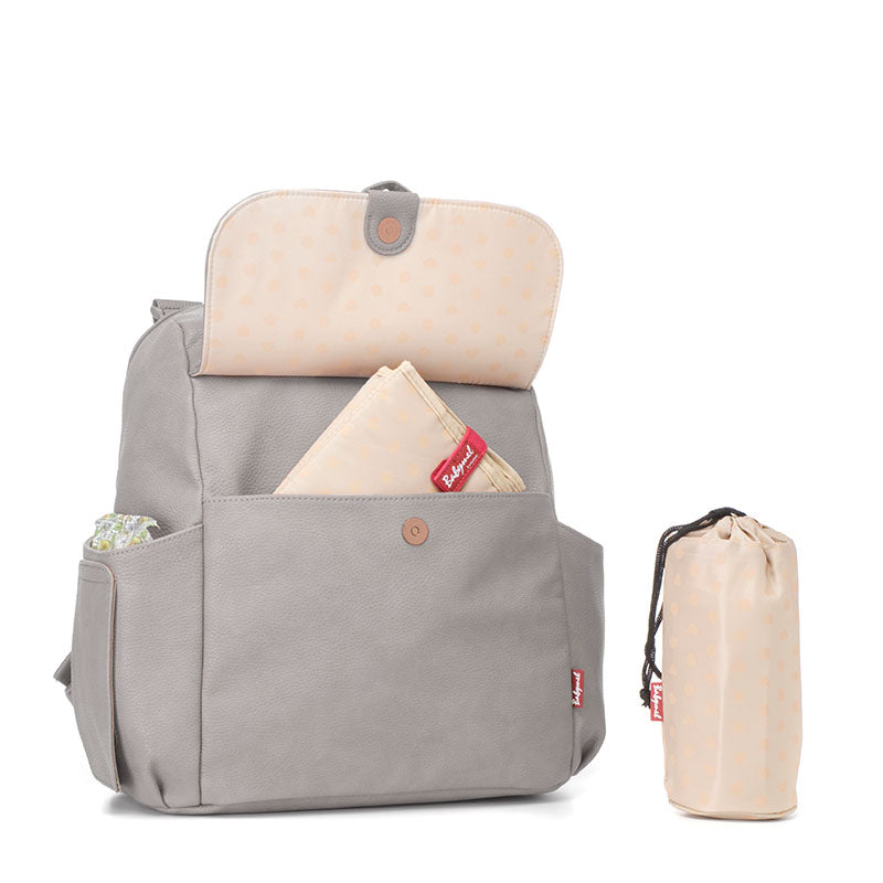Robyn Vegan Leather Convertible Backpack Pale Grey