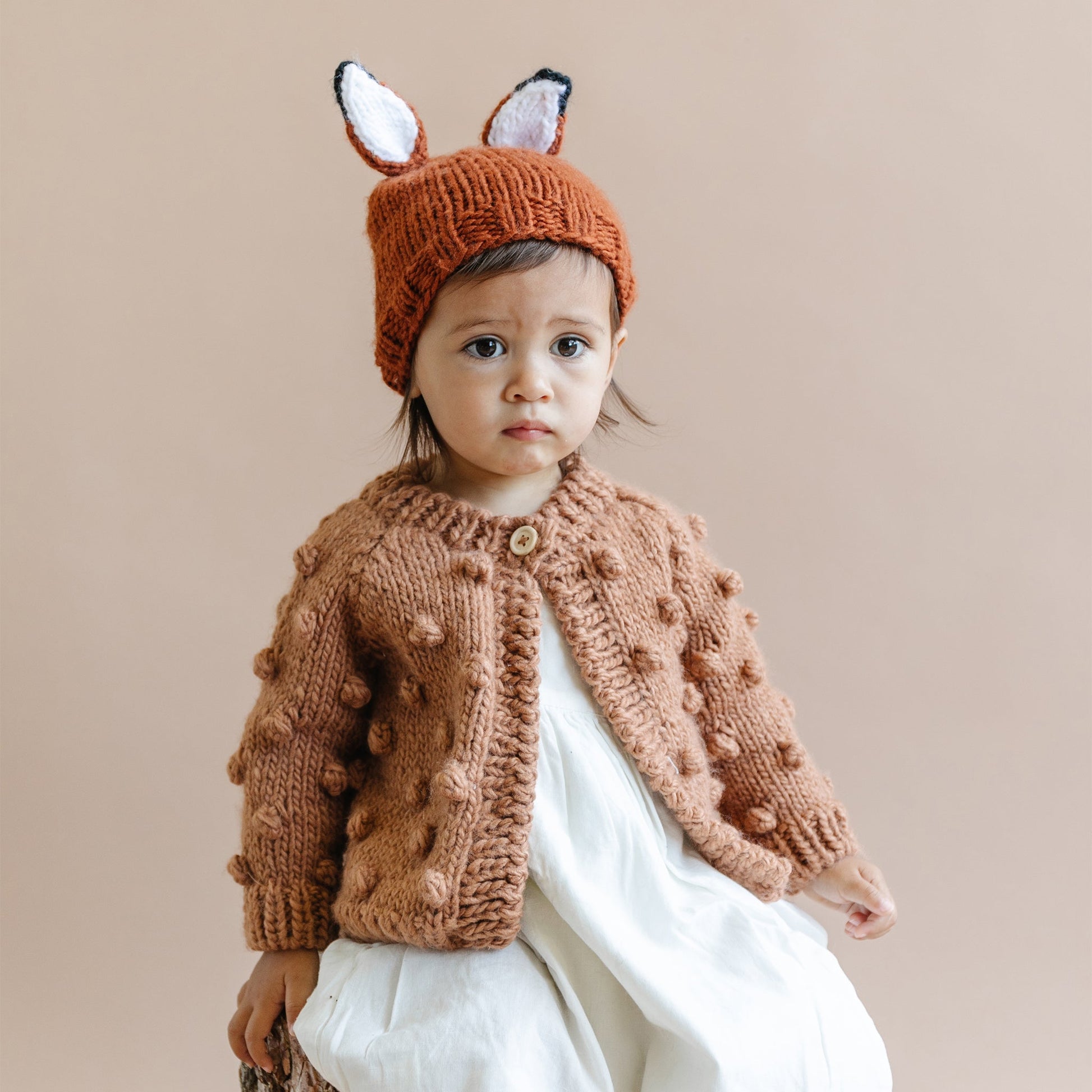 The Blueberry Hill Rusty Fox Knit Hat, Cinnamon