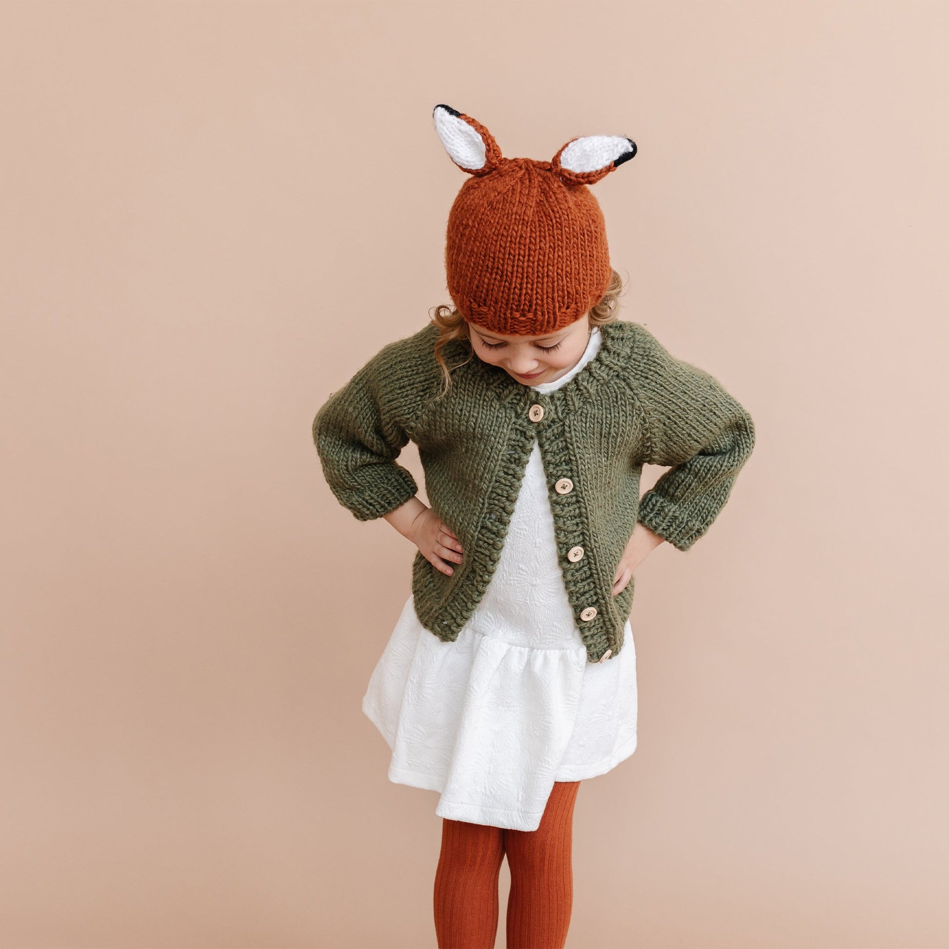 The Blueberry Hill Rusty Fox Knit Hat, Cinnamon