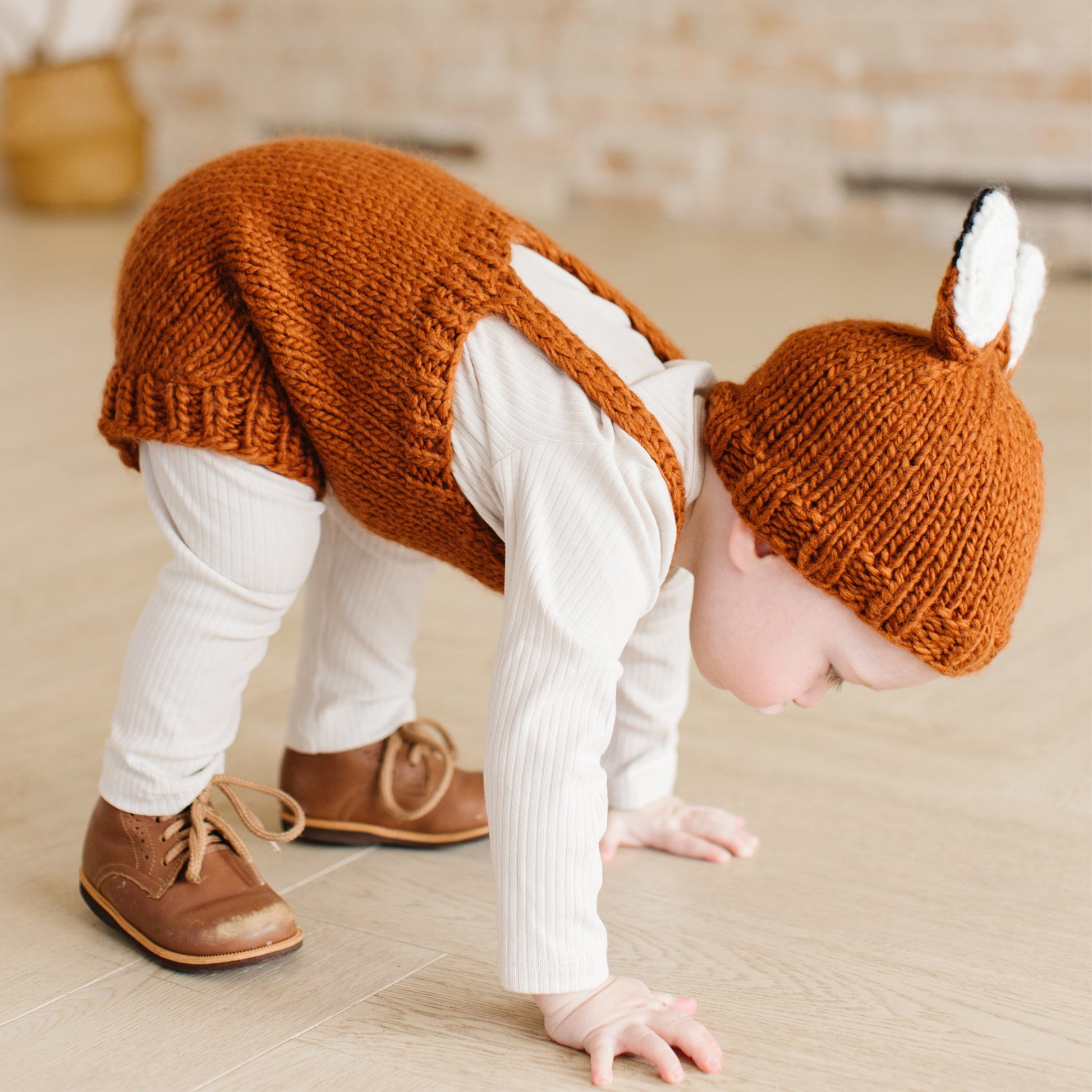 The Blueberry Hill Rusty Fox Knit Hat, Cinnamon
