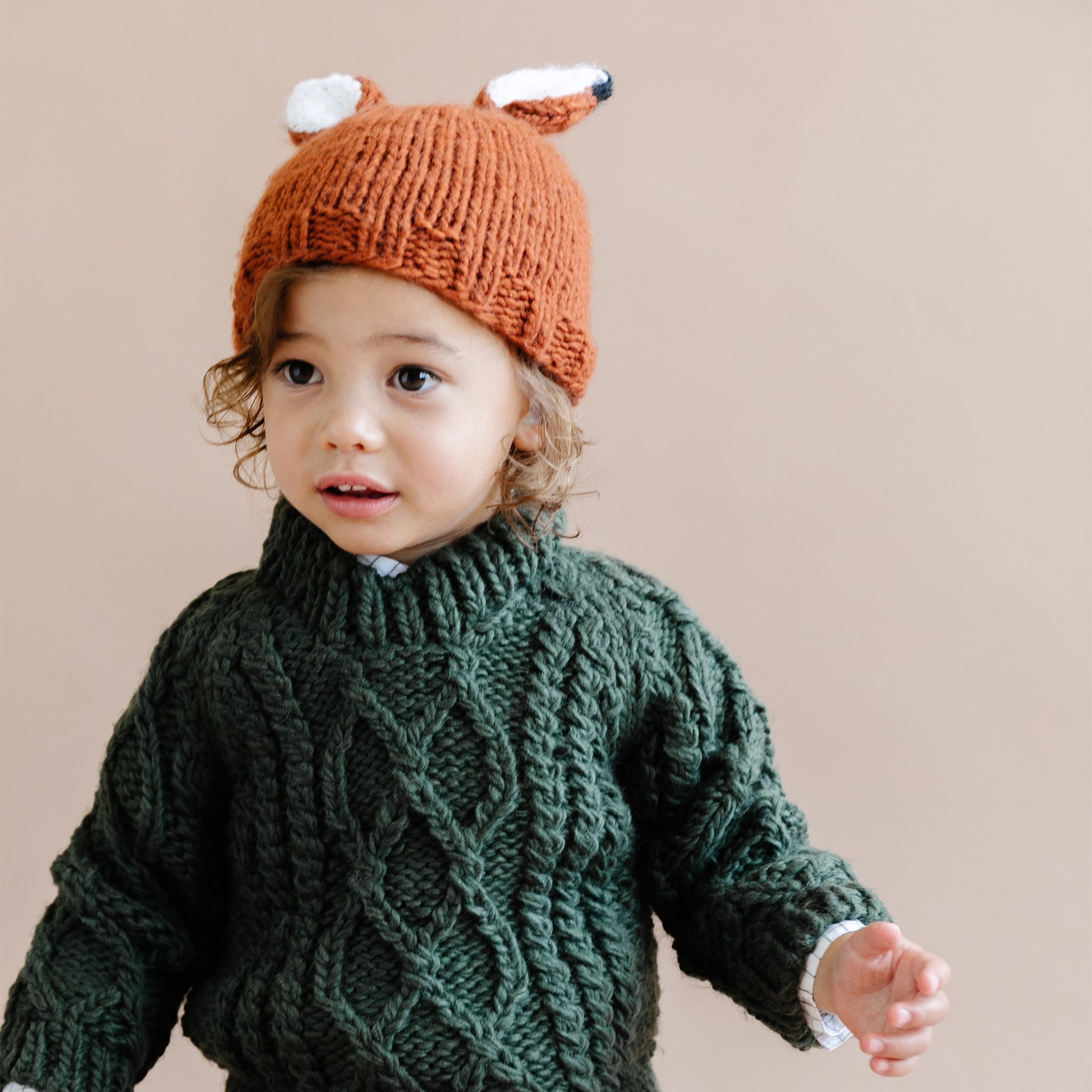 The Blueberry Hill Rusty Fox Knit Hat, Cinnamon