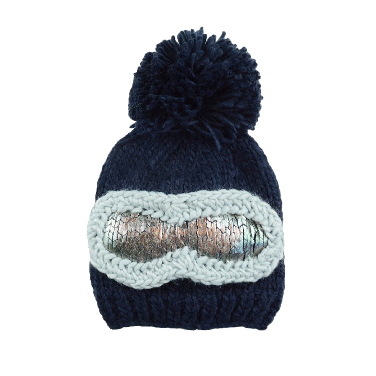 beanie hat with goggles The Blueberry Hill Navy Ski Goggles Beanie for Kids