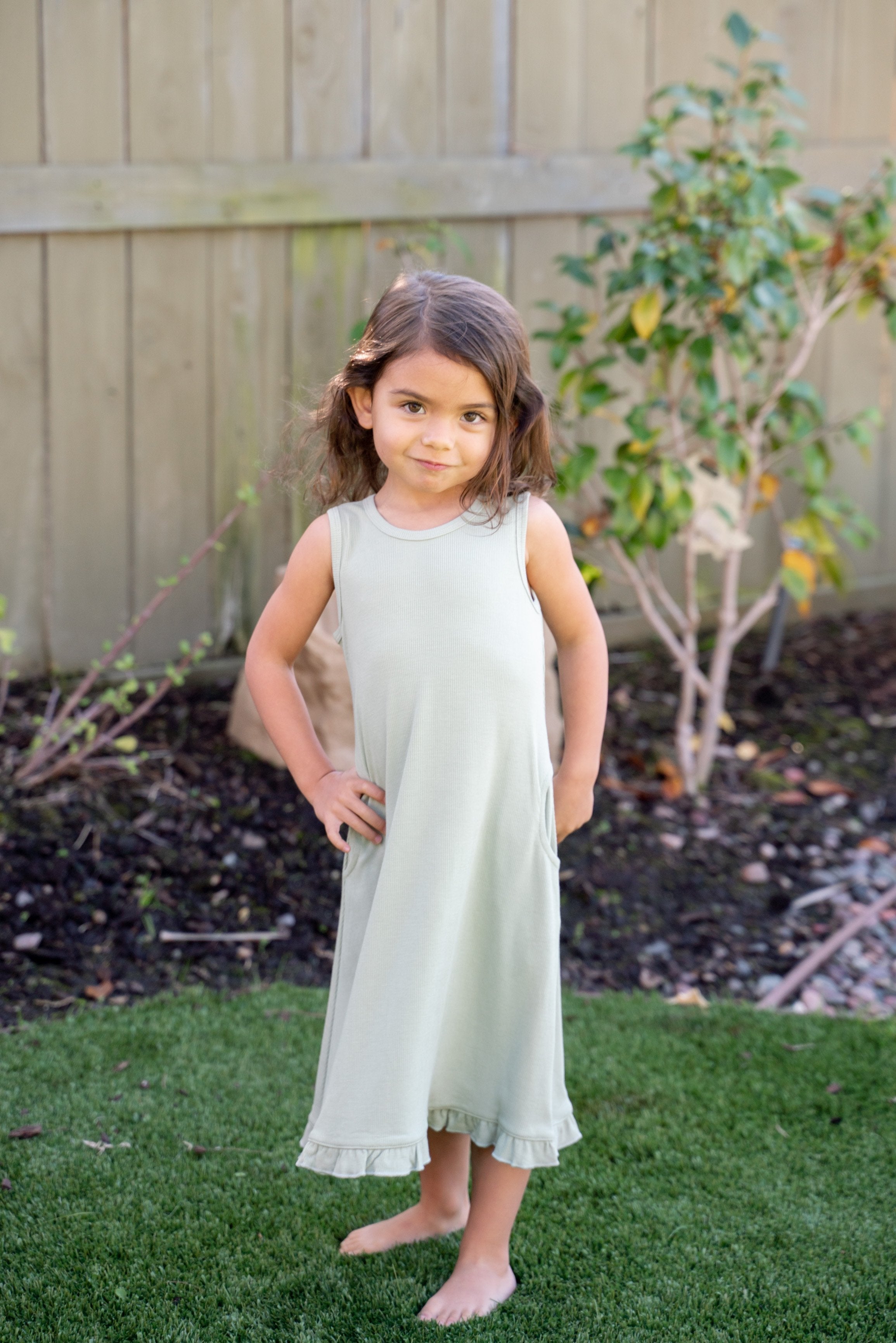 Summer Boho Dress - Desert Sage Ribbed