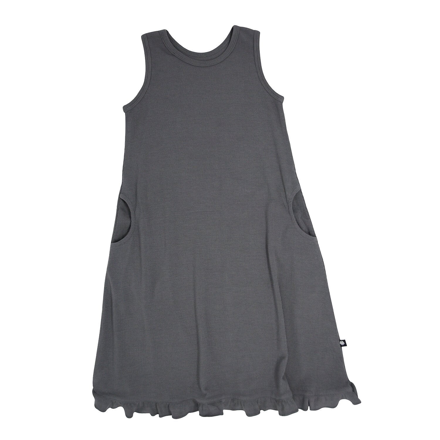 Summer Boho Dress - Charcoal Ribbed